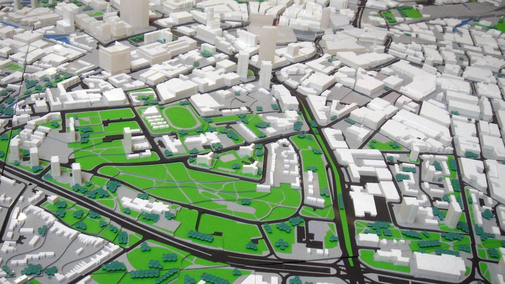 Computer generated plan of greening city