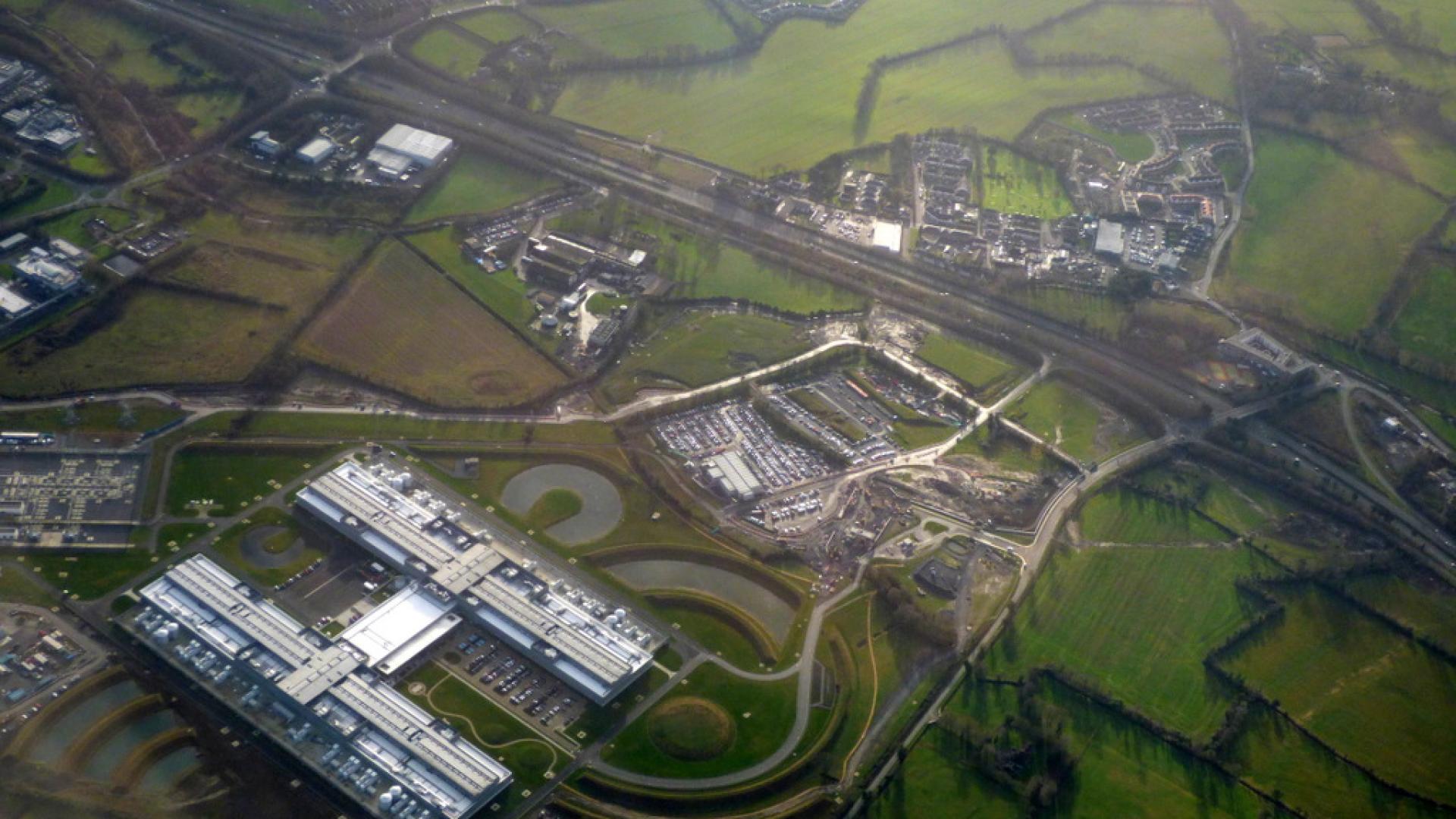 Aerial view of Facebook's Clonee data centre, Ireland Aerial view of Facebook's Clonee data centre, Ireland