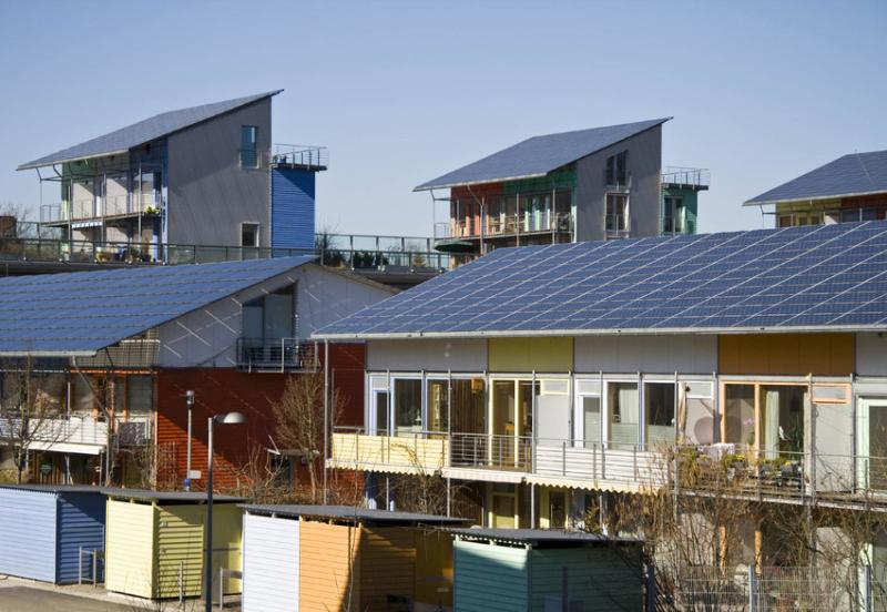 A housing development of high density sustainable housing 