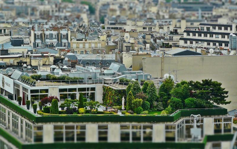 View of roof garden in Paris
