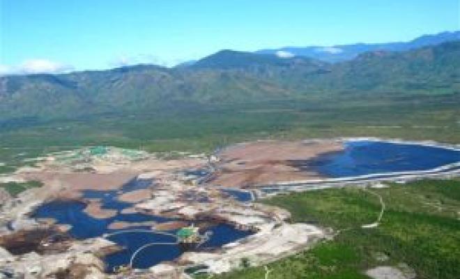 Aerial shot of Rio Tinto mine in Madagascar