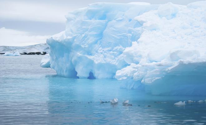 blue ice in Antarctica