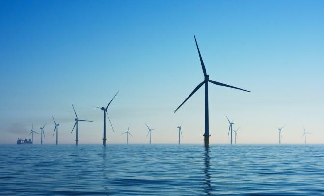 offshore windfarm out at sea