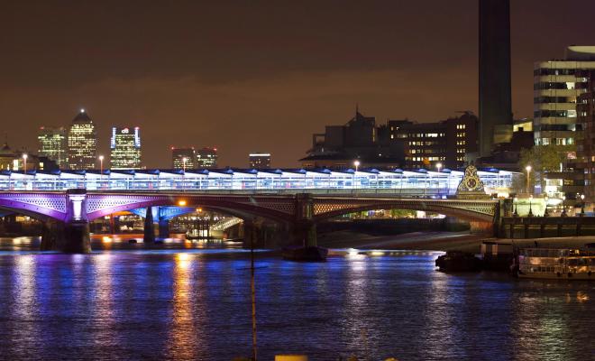 View of Blackfriars Bridge, London from the river