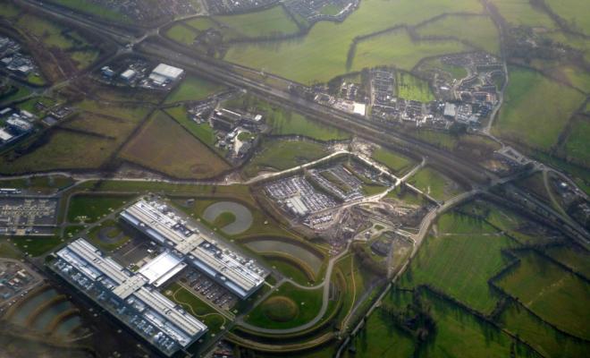 Aerial view of Facebook's Clonee data centre, Ireland